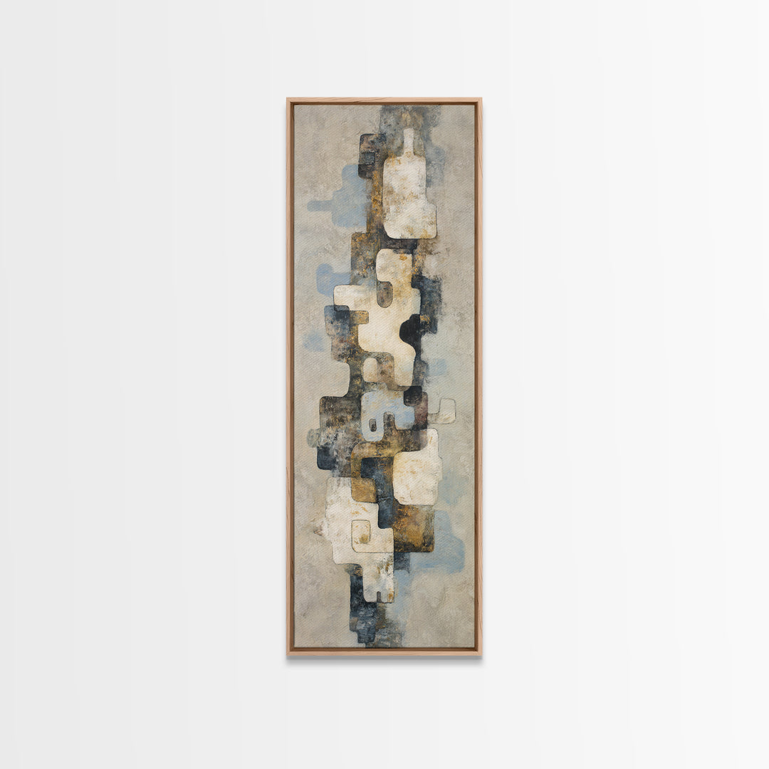 Large Modern Organic Shapes Framed Canvas Print, Above Sofa Art, Modern Art, Living Room Decor, Fine Art, Statement, Art Print, ASA-1x3-62