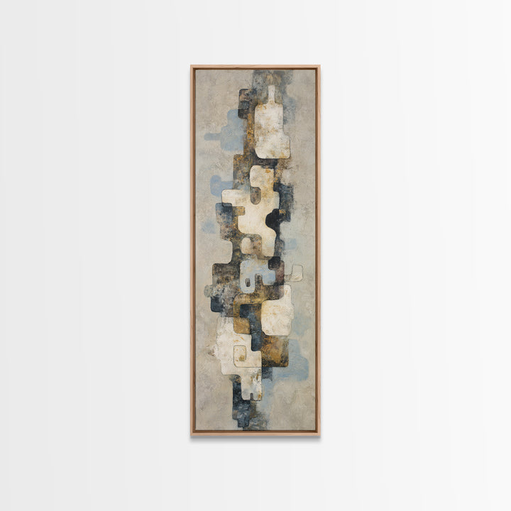 Large Modern Organic Shapes Framed Canvas Print, Above Sofa Art, Modern Art, Living Room Decor, Fine Art, Statement, Art Print, ASA-1x3-62