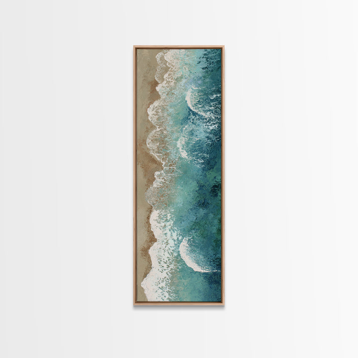 Panoramic Coastal Shoreline from an Aerial View Canvas Print, Above Sofa Art, Farmhouse Decor, Living Room Decor, Statement, ASA-1x3-63