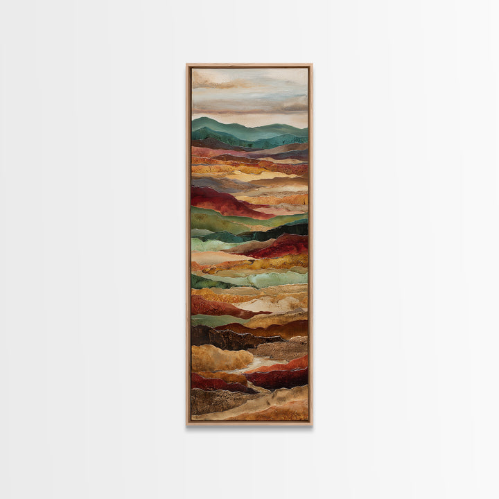 Abstract Canyon Landscape Canvas Print, Above Sofa Art, Living Room Decor, Watercolor Art, Statement 367, Set of Prints, ASA-1x3-67