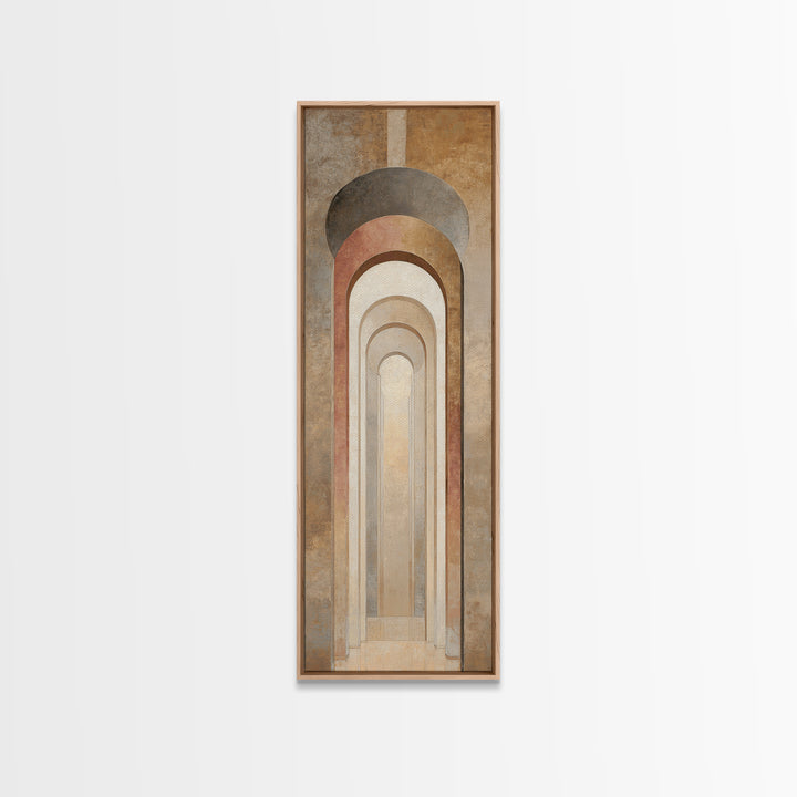 Architectural Arch Study Framed Canvas Print, Above Sofa Art, Botanical Wall Art, Living Room Decor, Oil Painting, Statement, ASA-1x3-69