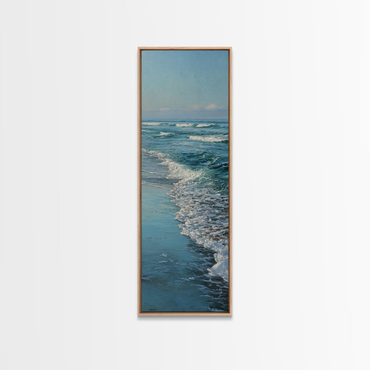 Moody Seascape at Twilight Canvas Print, Above Sofa Art, Mid Century Modern, Living Room Decor, Statement, Watercolor Painting, ASA-1x3-72