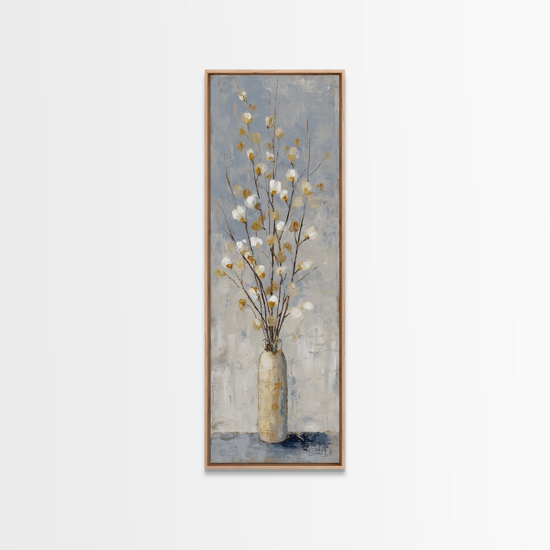 Large Neutral Still Life Framed Canvas Print, Above Sofa Art, Japandi Wall Art, Living Room Decor, Watercolor Art, Statement, ASA-1x3-74