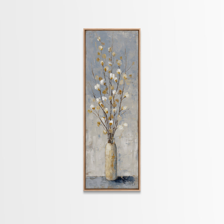 Large Neutral Still Life Framed Canvas Print, Above Sofa Art, Japandi Wall Art, Living Room Decor, Watercolor Art, Statement, ASA-1x3-74