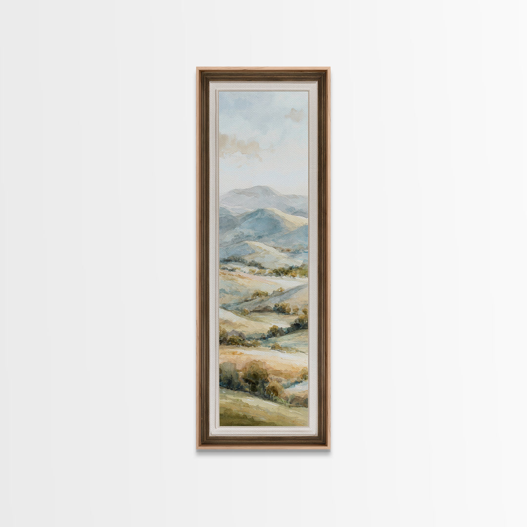 Sunlit Rolling Hills Canvas Print, Above Sofa Art, Wall Decor, Living Room Decor, Fine Art, Statement, Contemporary Art, ASA-1x3-77