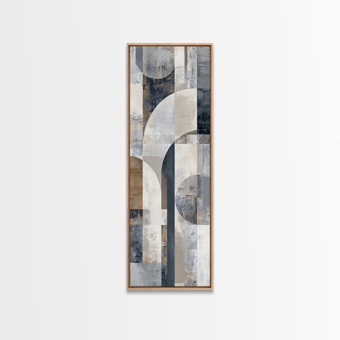 Luxury Monochrome Stone Composition Framed Canvas Print, Above Sofa Art, Canvas Wall Art, Living Room Decor, Statement, ASA-1x3-79