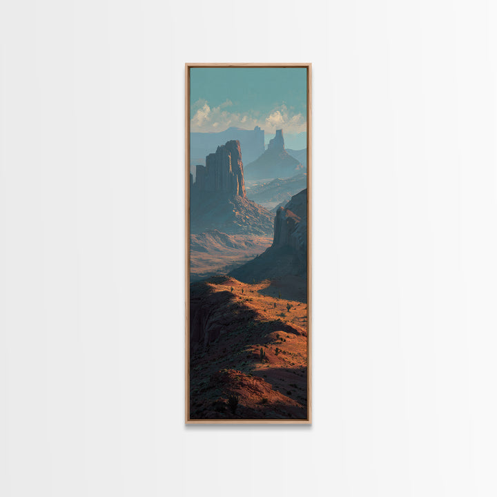 Desert Mesa Panorama Framed Canvas Print, Above Sofa Art, Modern Art, Living Room Decor, Fine Art, Statement, Art Print, ASA-1x3-8