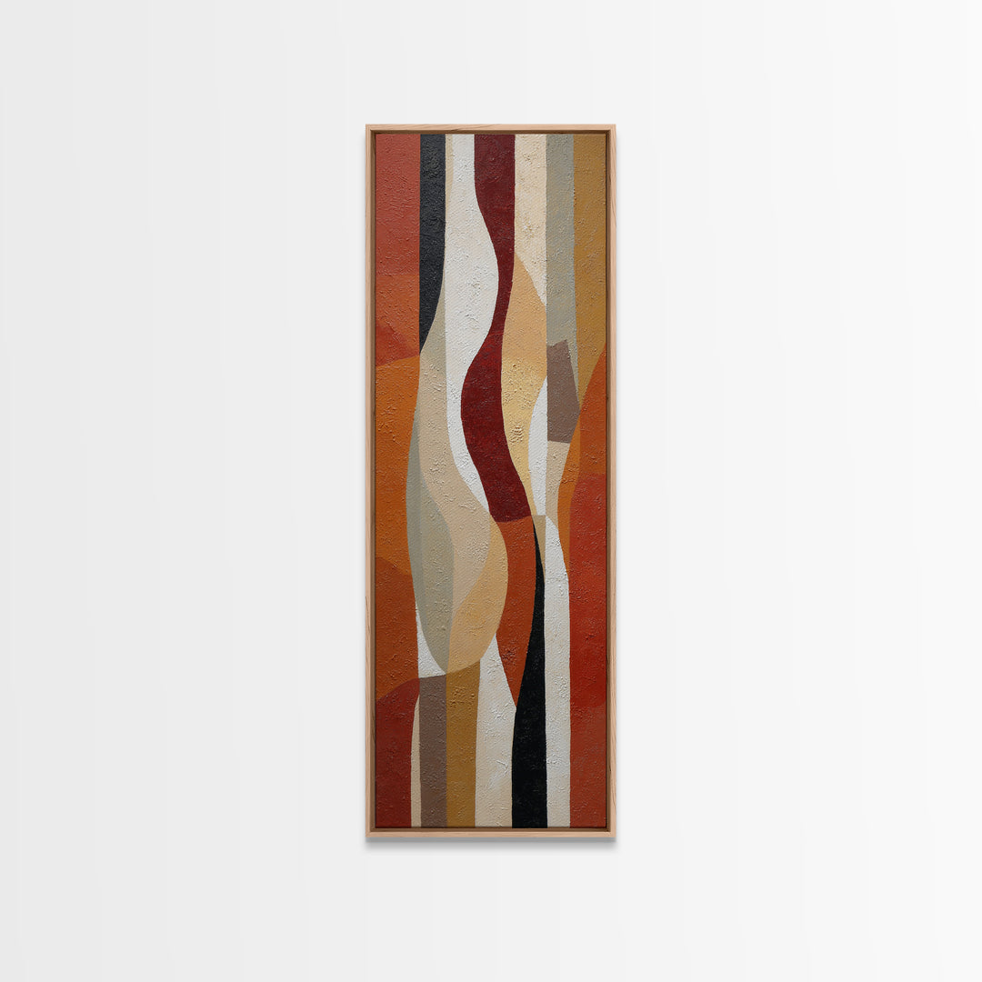 Bold Mid Century Geometric Forms Canvas Print, Above Sofa Art, Textured Wall Art, Living Room Decor, Abstract Art, Statement, ASA-1x3-88