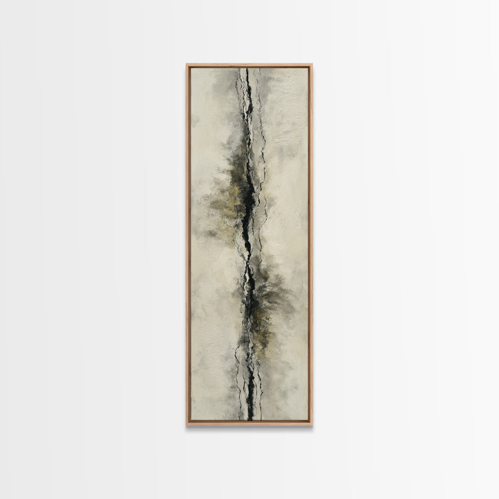 Minimal Black Ink Composition Framed Canvas Print, Above Sofa Art, Farmhouse Decor, Living Room Decor, Fine Art, Statement, ASA-1x3-92