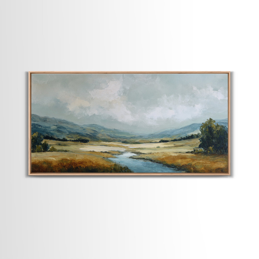 Gallery Style Landscape with Expansive Negative Space Canvas Print, Above Sofa Art, Room Decor, Living Room Decor, Statement, ASA-2x1-44