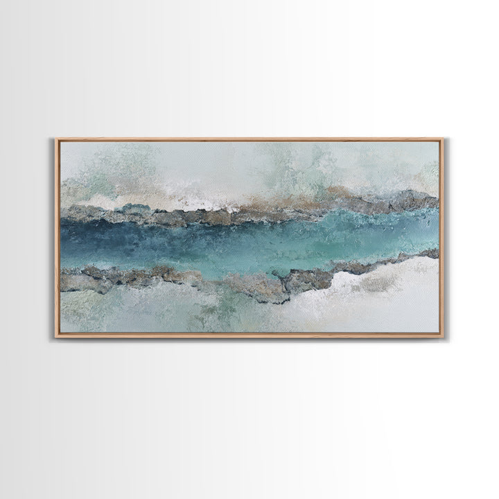 Panoramic Coastal Shoreline from an Aerial View Canvas Print, Above Sofa Art, Living Room Decor, Fine Art, Statement, ASA-2x1-47