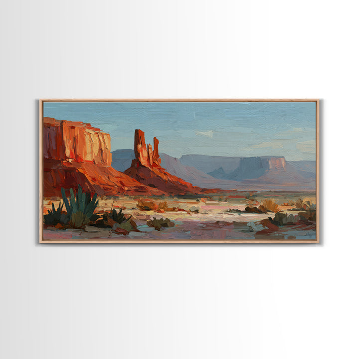 Abstract Canyon Landscape Framed Canvas Print, Above Sofa Art, Abstract Wall Art, Living Room Decor, Watercolor Art, Statement, ASA-2x1-51