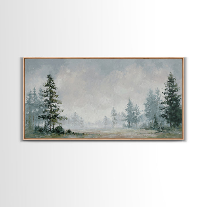 Modern Scandinavian Forest Framed Canvas Print, Above Sofa Art, Canvas Print, Living Room Decor, Fine Art, Statement, ASA-2x1-59