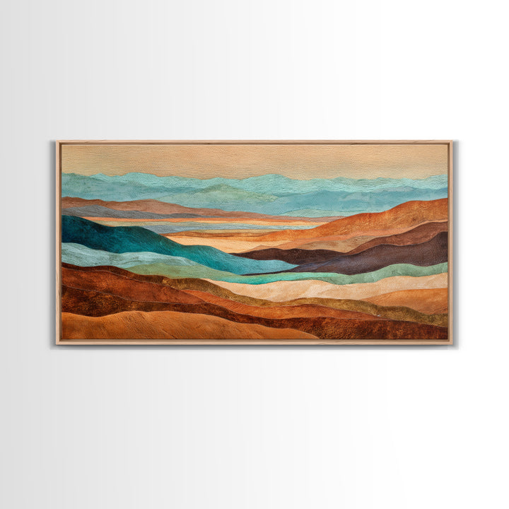 Abstract Canyon Landscape Framed Canvas Print, Above Sofa Art, Neutral Decor, Living Room Decor, Fine Art, Statement, ASA-2x1-75