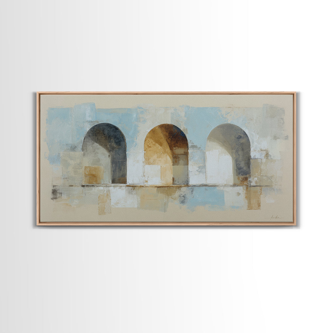 Architectural Arch Study Canvas Print, Above Sofa Art, Living Room Decor, Oil Painting, Statement, Oversized Wall Art, ASA-2x1-77