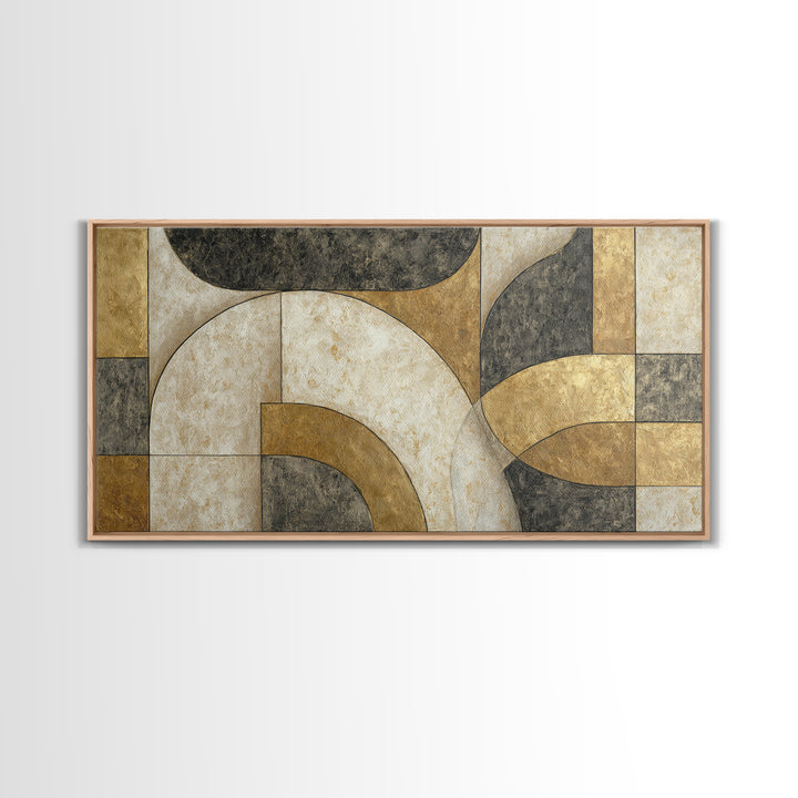 Luxury Monochrome Stone Composition Framed Canvas Print, Above Sofa Art, Living Room Wall Art, Living Room Decor, Statement, ASA-2x1-87