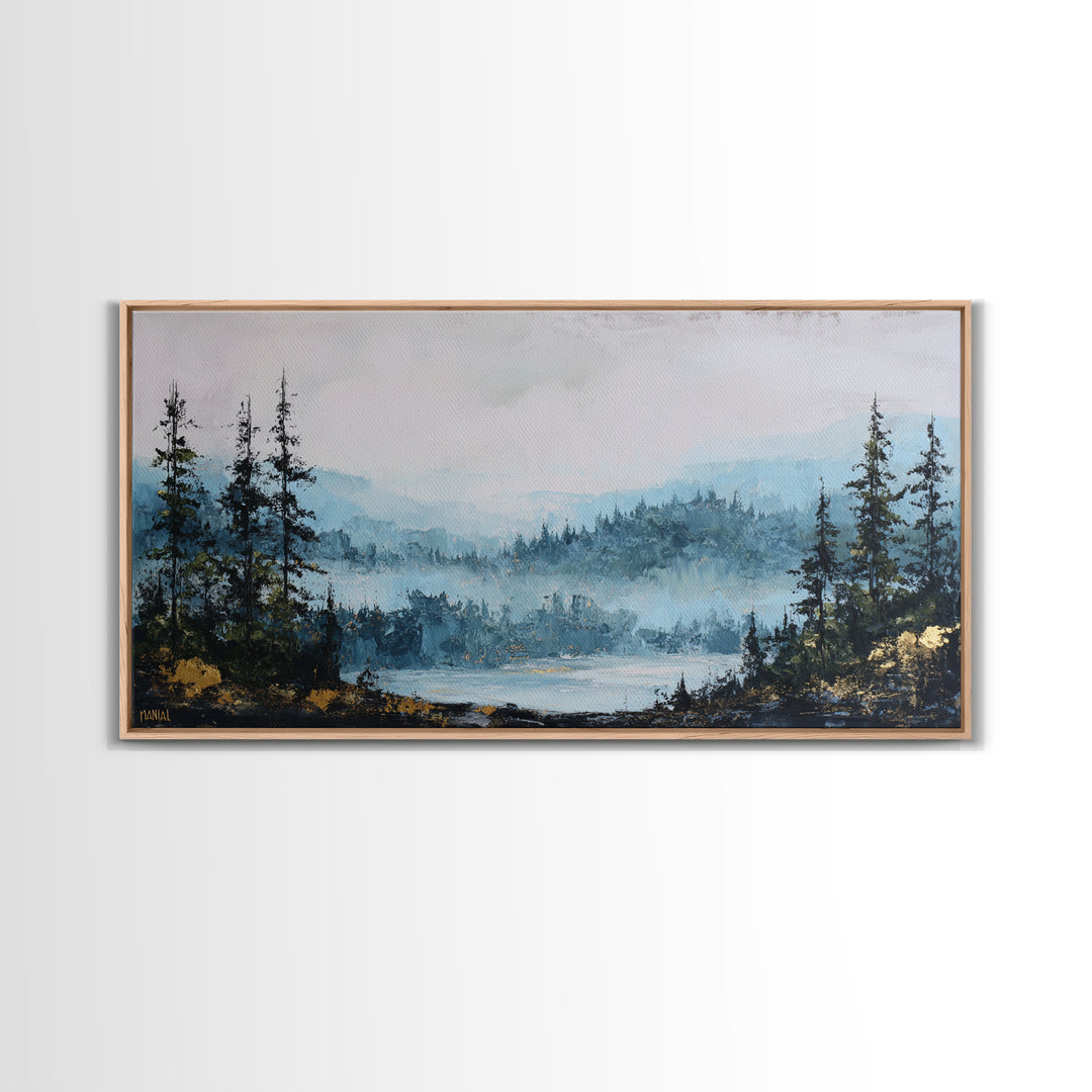 Gallery Style Landscape with Expansive Negative Space Canvas Print, Above Sofa Art, Horizontal Wall Art, Living Room Decor, ASA-2x1-92