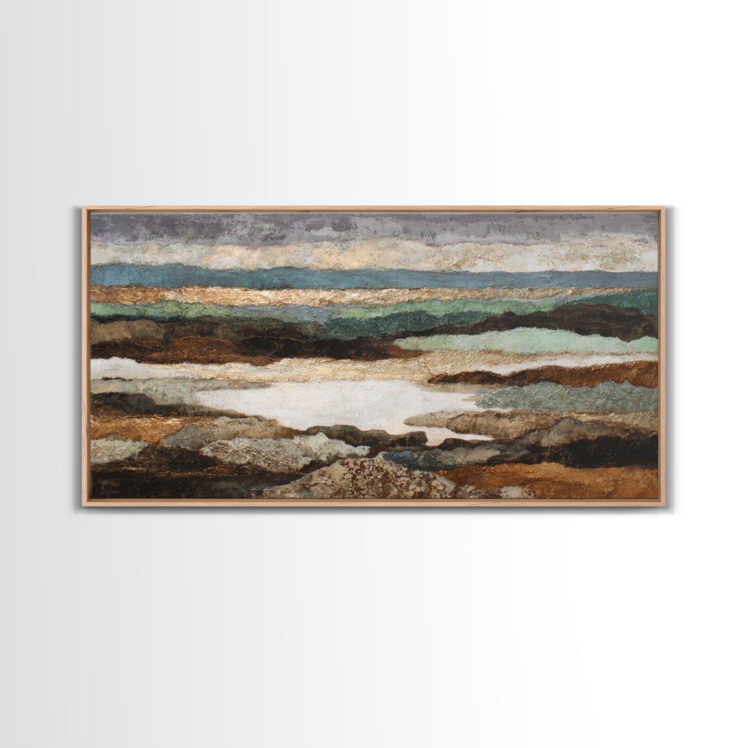 Oversized Abstract Landscape Canvas Print, Above Sofa Art, Framed Wall Art, Living Room Decor, Statement, Living Room Wall Art, ASA-2x1-93