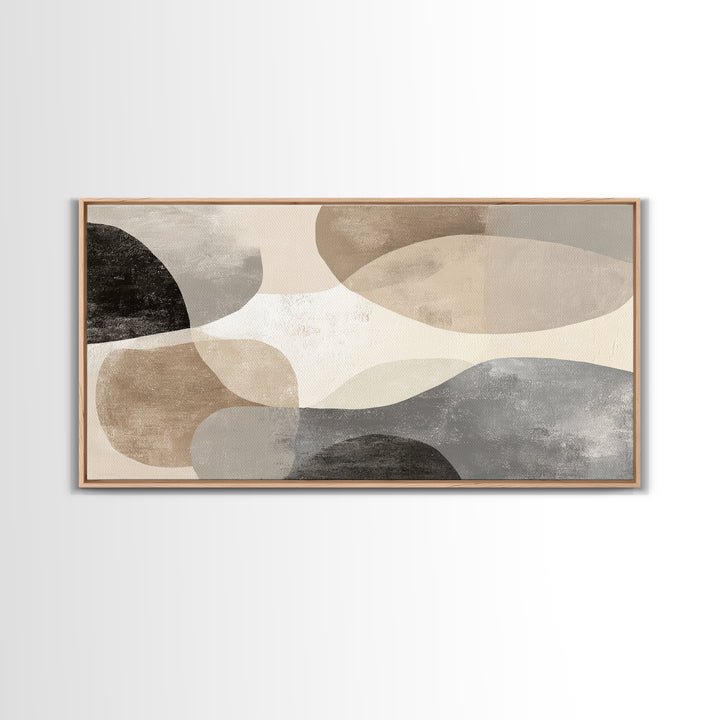 Large Modern Organic Shapes Canvas Print, Above Sofa Art, Minimalist Decor, Living Room Decor, Statement, Frame Tv Art, ASA-2x1-94