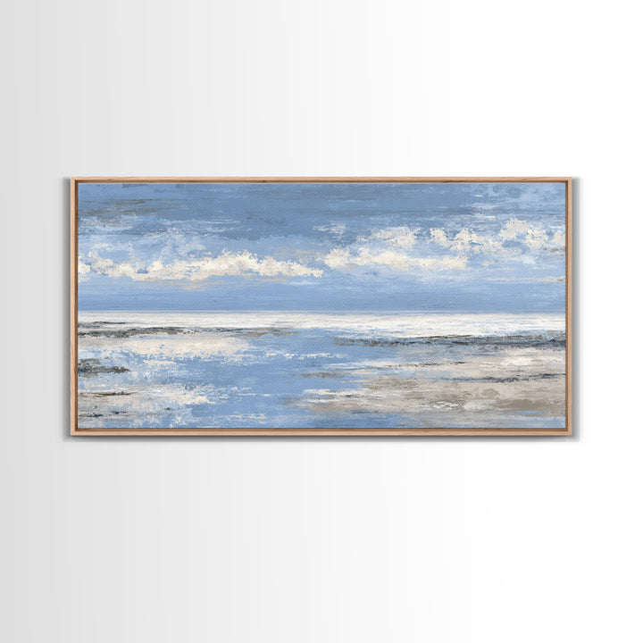 Panoramic Coastal Shoreline from an Aerial View Canvas Print, Above Sofa Art, Coastal Decor, Living Room Decor, Statement, ASA-2x1-95