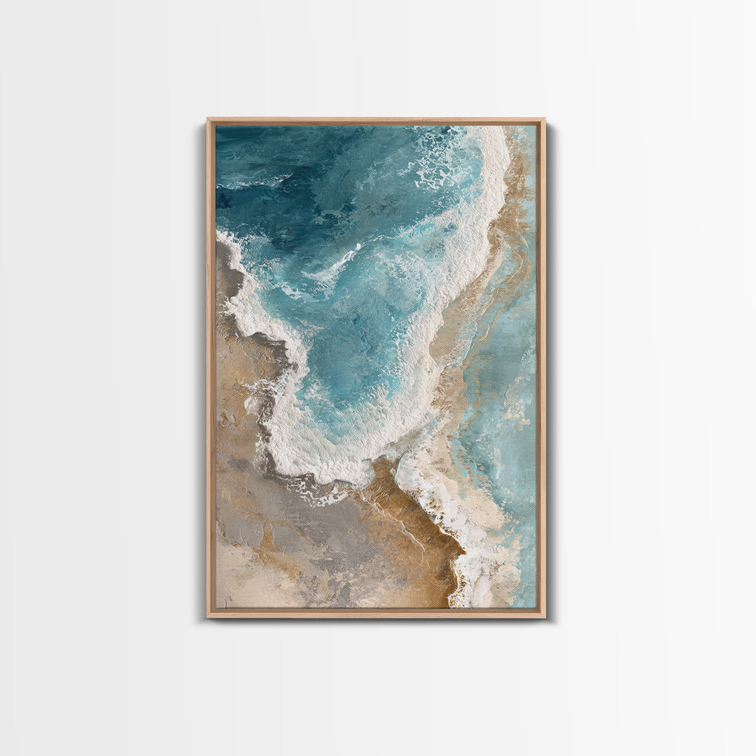 Panoramic Coastal Shoreline from an Aerial View Canvas Print, Above Sofa Art, Bedroom Wall Art, Living Room Decor, Statement, ASA-2x3-11