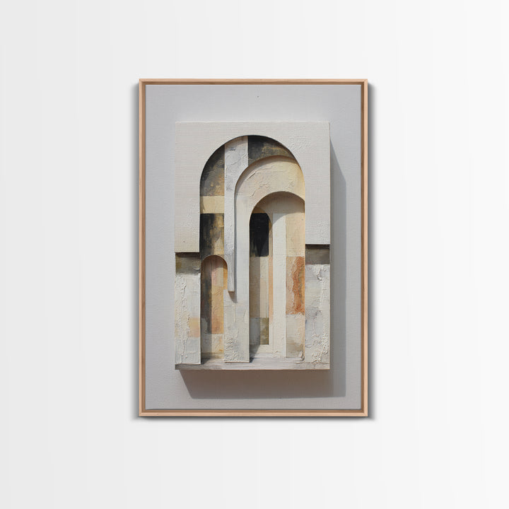 Architectural Arch Study Framed Canvas Print, Above Sofa Art, Textured Painting, Living Room Decor, Abstract Art, Statement, ASA-2x3-17