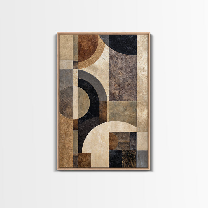 Luxury Monochrome Stone Composition Canvas Print, Above Sofa Art, Coastal Wall Art, Living Room Decor, Watercolor Art, ASA-2x3-27