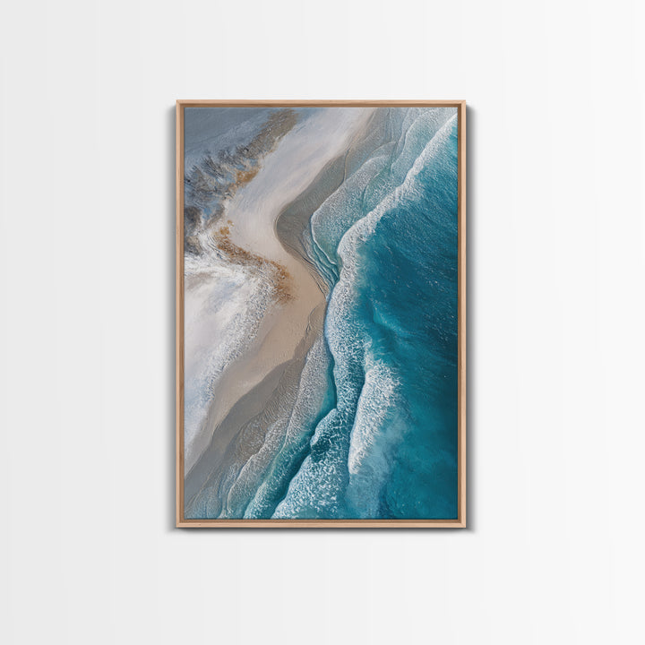Panoramic Coastal Shoreline from an Aerial View Canvas Print, Above Sofa Art, Gallery Decor, Living Room Decor, Statement, ASA-2x3-35