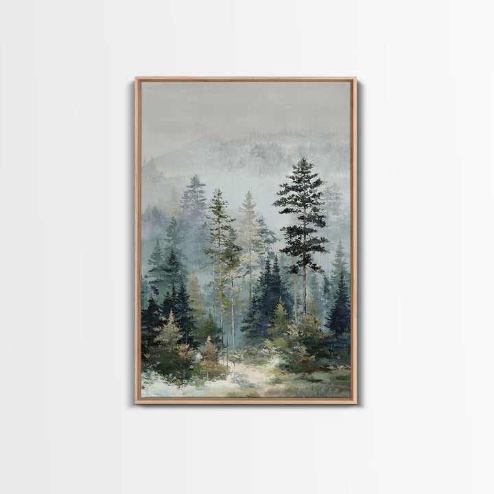 Modern Scandinavian Forest Framed Canvas Print, Above Sofa Art, Modern Decor, Living Room Decor, Fine Art, Statement, ASA-2x3-47