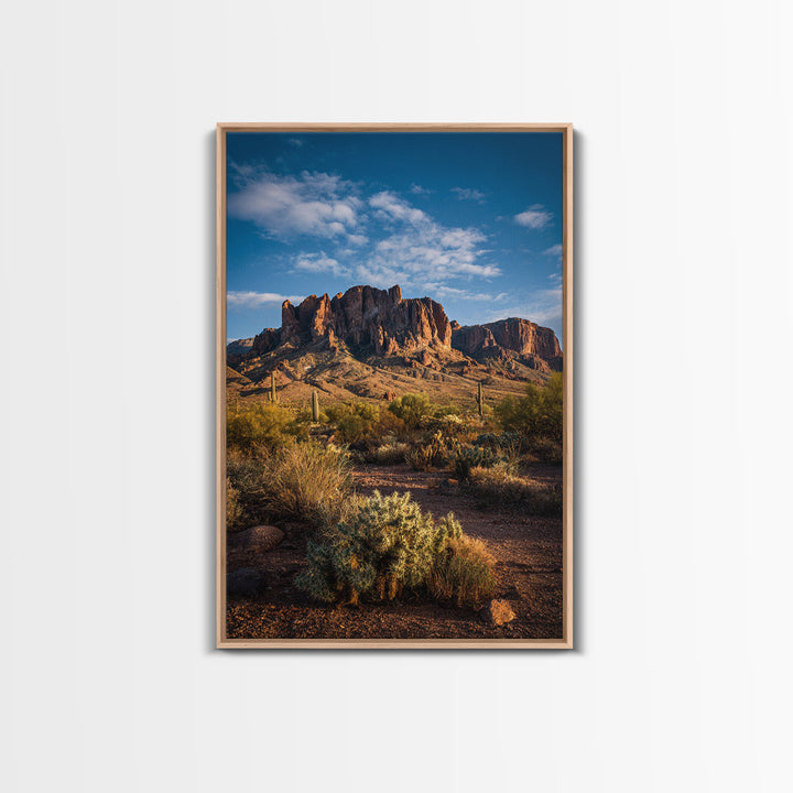 Desert Mesa Panorama Framed Canvas Print, Above Sofa Art, Bauhaus Print, Living Room Decor, Fine Art, Statement, ASA-2x3-52