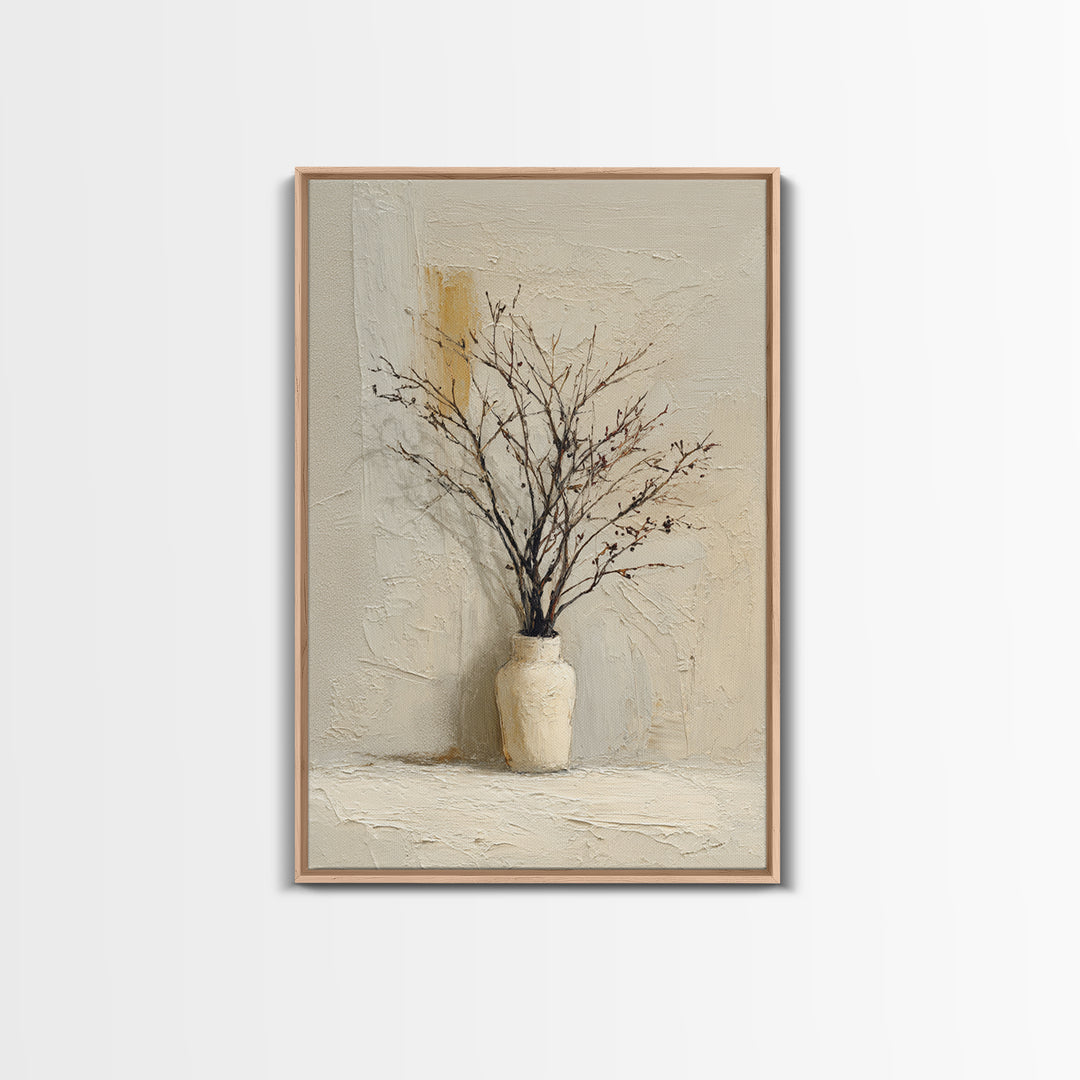 Large Neutral Still Life Canvas Print, Above Sofa Art, Textured Painting, Living Room Decor, Oil Painting, Statement, ASA-2x3-70