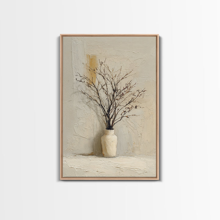 Large Neutral Still Life Canvas Print, Above Sofa Art, Textured Painting, Living Room Decor, Oil Painting, Statement, ASA-2x3-70