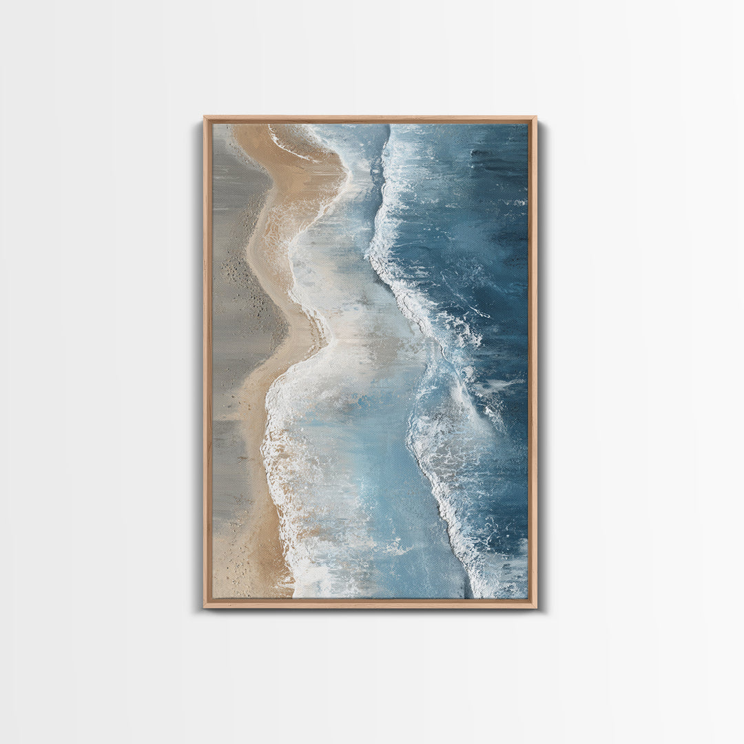 Panoramic Coastal Shoreline from an Aerial View Canvas Print, Above Sofa Art, Mid Century Modern, Living Room Decor, Statement, ASA-2x3-83