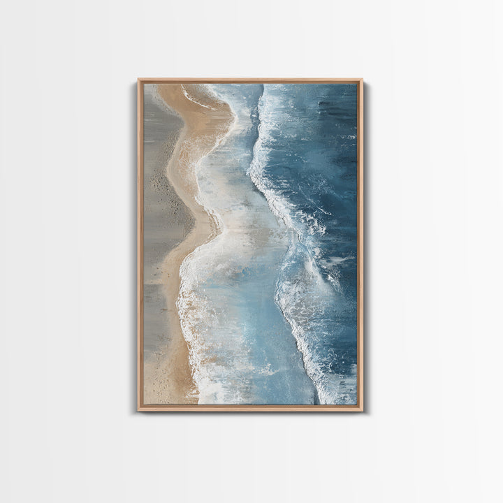 Panoramic Coastal Shoreline from an Aerial View Canvas Print, Above Sofa Art, Mid Century Modern, Living Room Decor, Statement, ASA-2x3-83