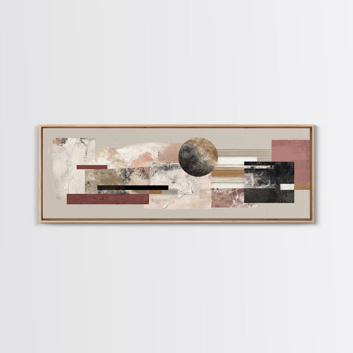 Luxury Monochrome Stone Composition Canvas Print, Above Sofa Art, Japandi Wall Art, Living Room Decor, Watercolor Art, ASA-3x1-11