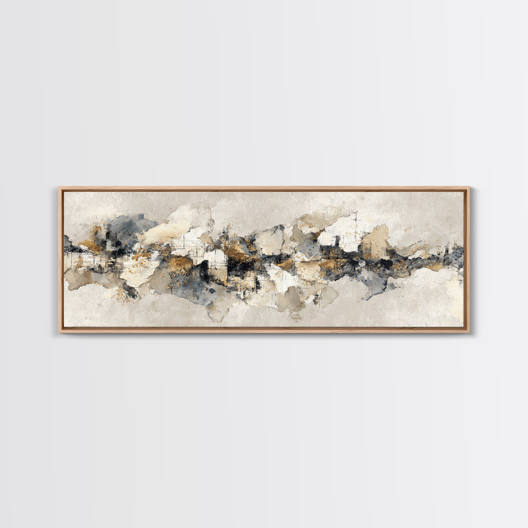 Large Modern Organic Shapes Framed Canvas Print, Above Sofa Art, Large Wall Art, Living Room Decor, Abstract Art, Statement, ASA-3x1-18