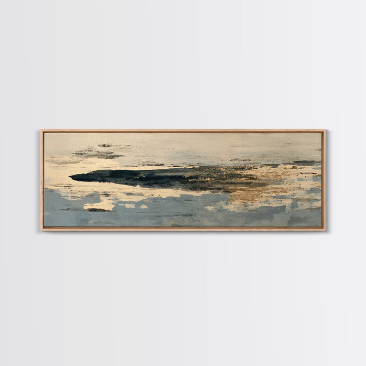 Minimal Black Ink Composition Canvas Print, Above Sofa Art, Coastal Decor, Living Room Decor, Fine Art, Statement, Luxury Decor, ASA-3x1-24