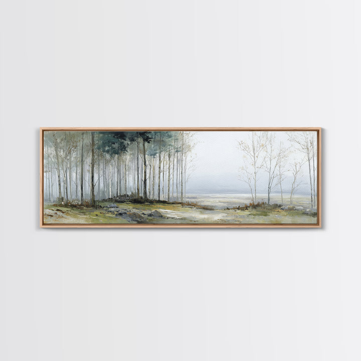 Modern Scandinavian Forest Canvas Print, Above Sofa Art, Fine Art Print, Living Room Decor, Fine Art, Statement, ASA-3x1-31