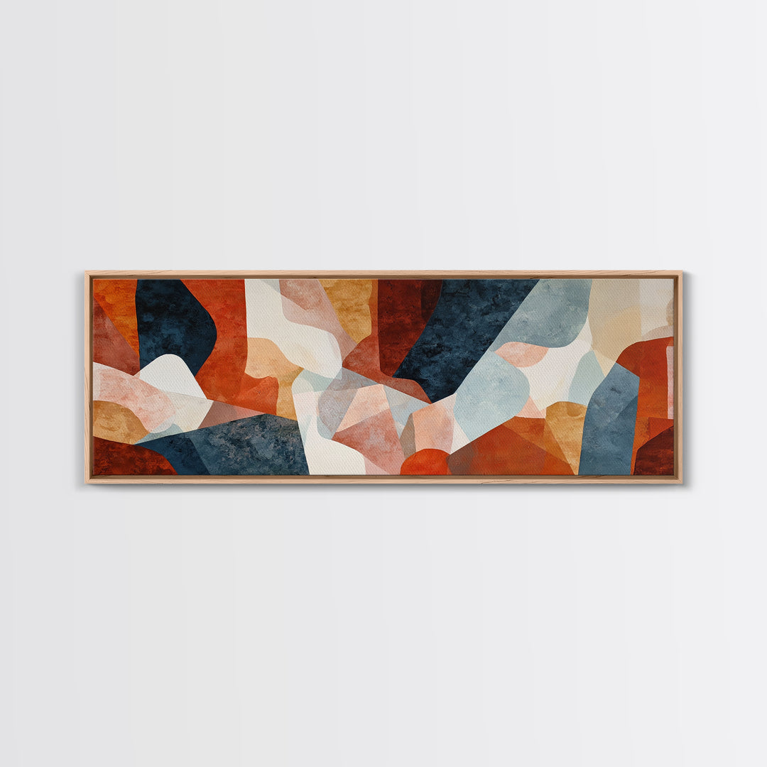 Bold Navy and Ivory Abstract Brushwork Canvas Print, Above Sofa Art, Printable Wall Art, Living Room Decor, Fine Art, Statement, ASA-3x1-34