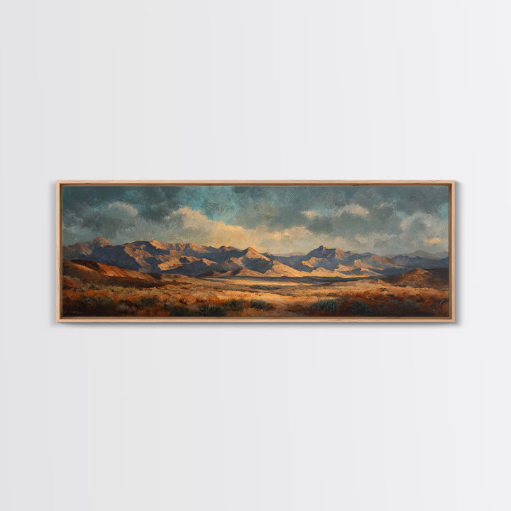 Desert Mesa Panorama Canvas Print, Above Sofa Art, Minimalist Wall Art, Living Room Decor, Fine Art, Statement, ASA-3x1-36