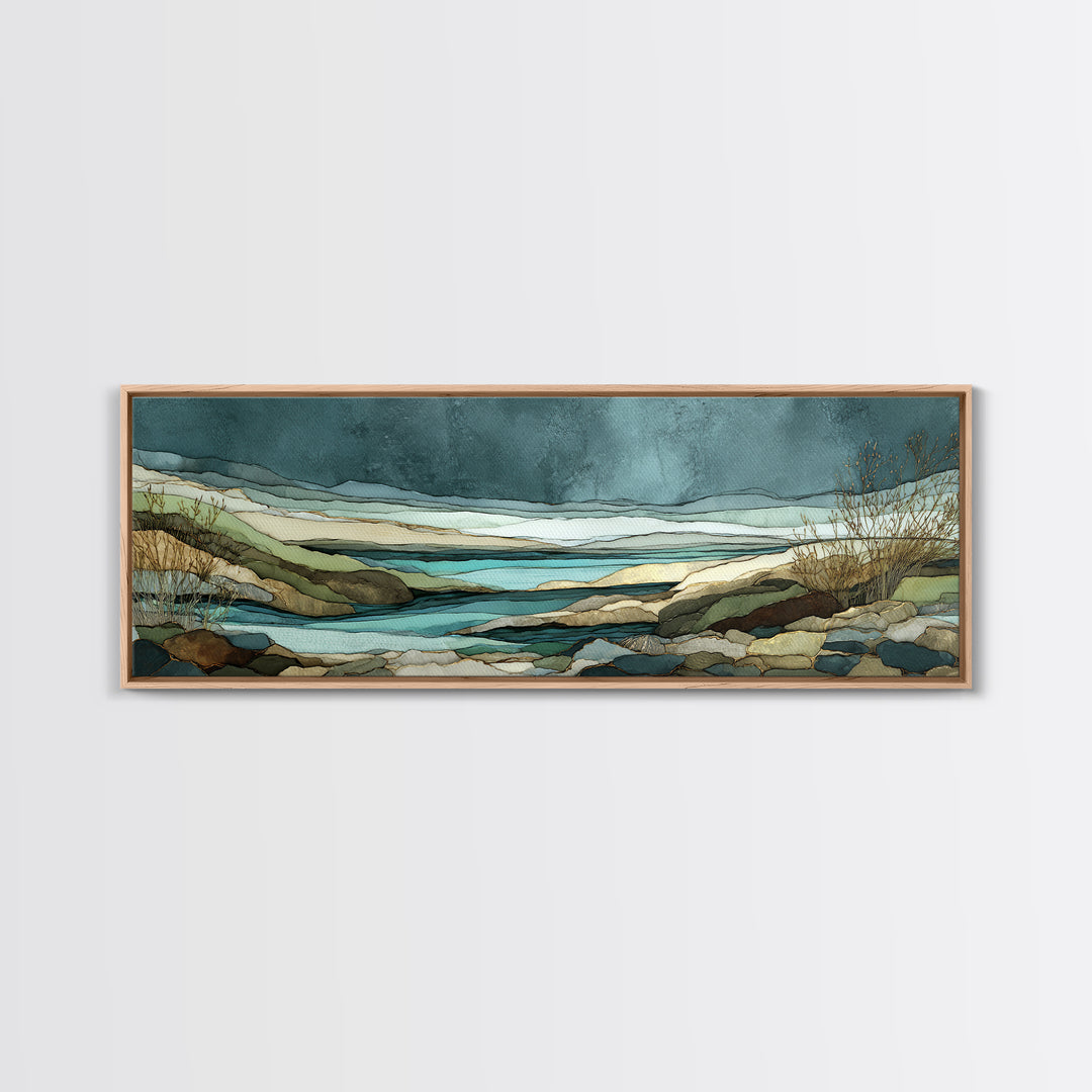 Abstract River Bends Canvas Print, Above Sofa Art, Gallery Decor, Living Room Decor, Fine Art, Statement, Minimalist Decor, ASA-3x1-39