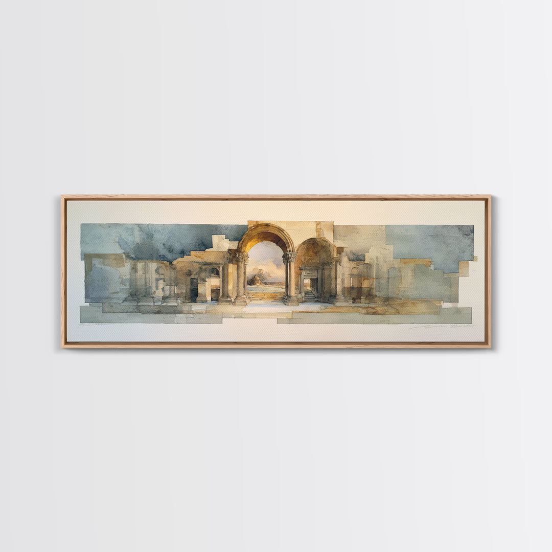 Architectural Arch Study Canvas Print, Above Sofa Art, Horizontal Wall Art, Living Room Decor, Abstract Art, Statement, ASA-3x1-49