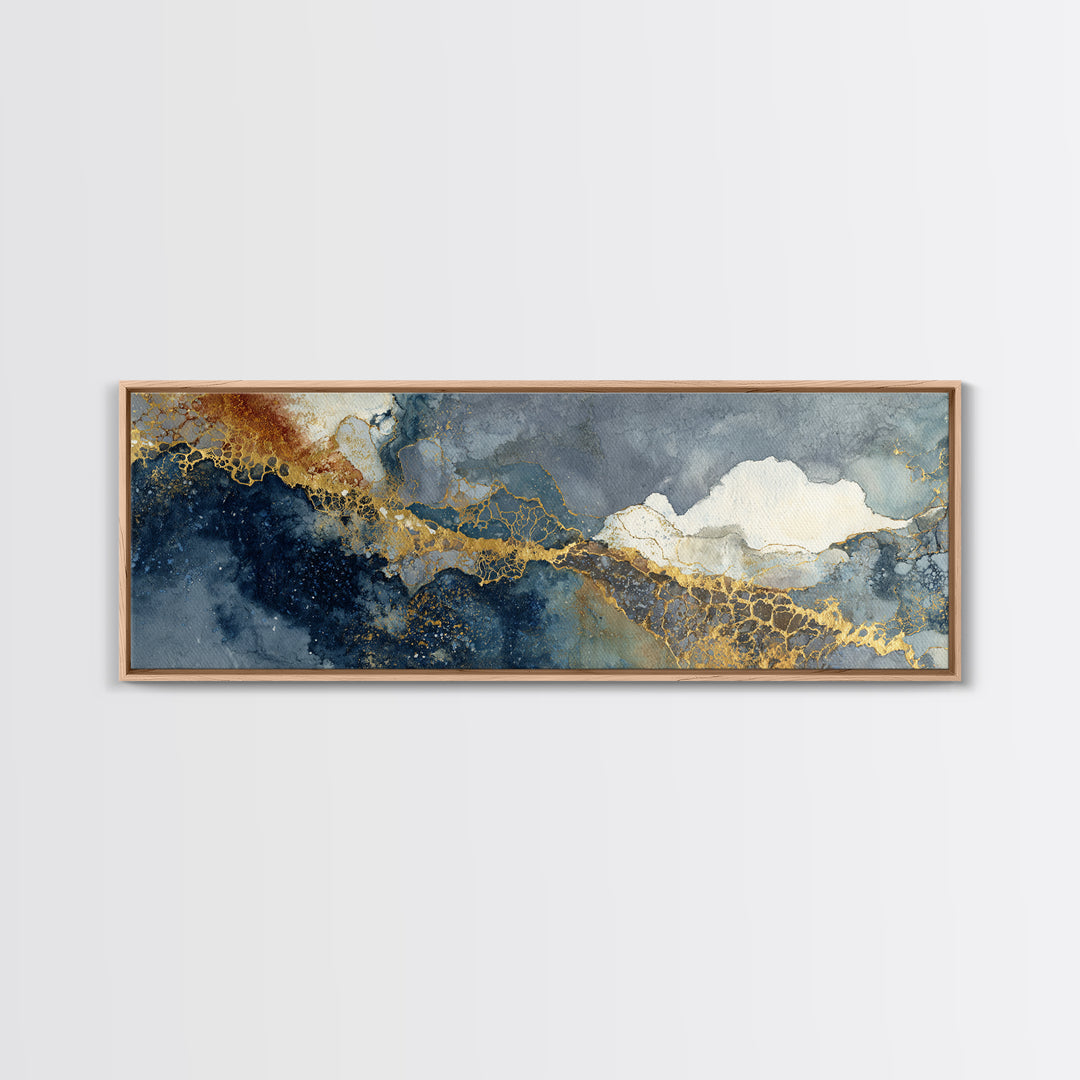 Textured Plaster Abstract Framed Canvas Print, Above Sofa Art, Wall Art, Living Room Decor, Statement, Horizontal Wall Art, ASA-3x1-51