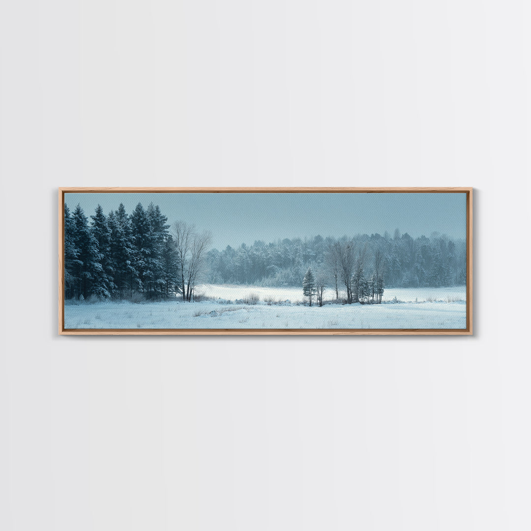 Modern Scandinavian Forest Framed Canvas Print, Above Sofa Art, Room Decor, Living Room Decor, Oil Painting, Statement, ASA-3x1-55