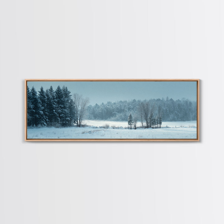 Modern Scandinavian Forest Framed Canvas Print, Above Sofa Art, Room Decor, Living Room Decor, Oil Painting, Statement, ASA-3x1-55