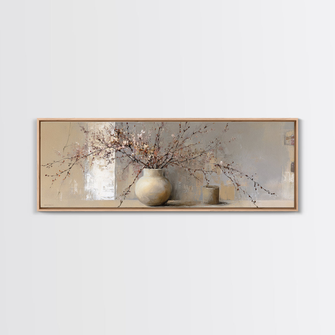 Large Neutral Still Life Canvas Print, Above Sofa Art, Canvas Print, Living Room Decor, Fine Art, Statement, Botanical Wall Art, ASA-3x1-6