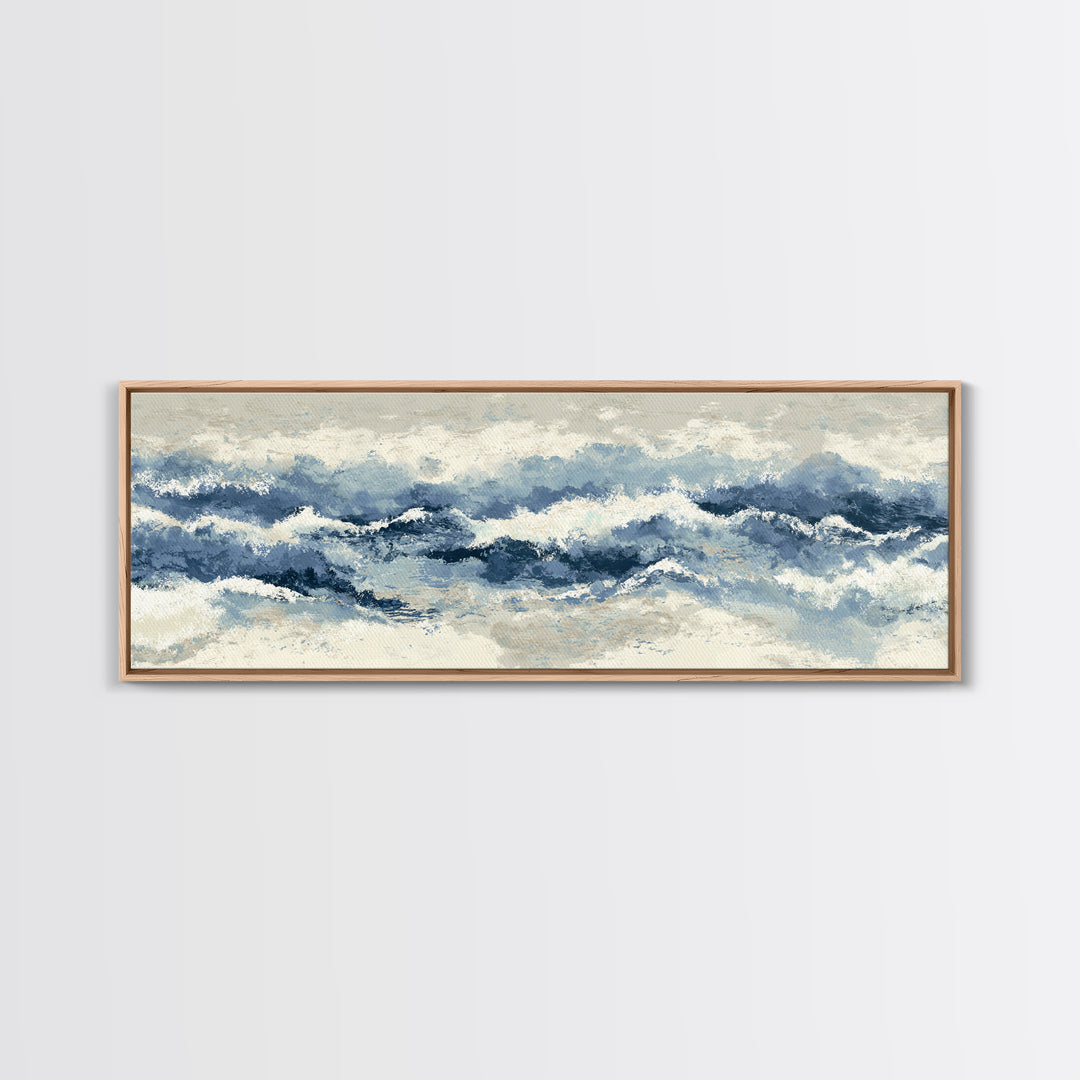 Panoramic Coastal Shoreline from an Aerial View Canvas Print, Above Sofa Art, Large Wall Art, Living Room Decor, Statement, ASA-3x1-67