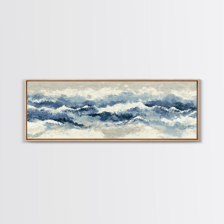 Panoramic Coastal Shoreline from an Aerial View Canvas Print, Above Sofa Art, Large Wall Art, Living Room Decor, Statement, ASA-3x1-67