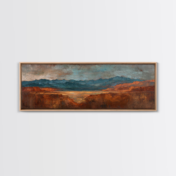 Abstract Canyon Landscape Canvas Print, Above Sofa Art, Framed Wall Art, Living Room Decor, Oil Painting, Statement, ASA-3x1-71
