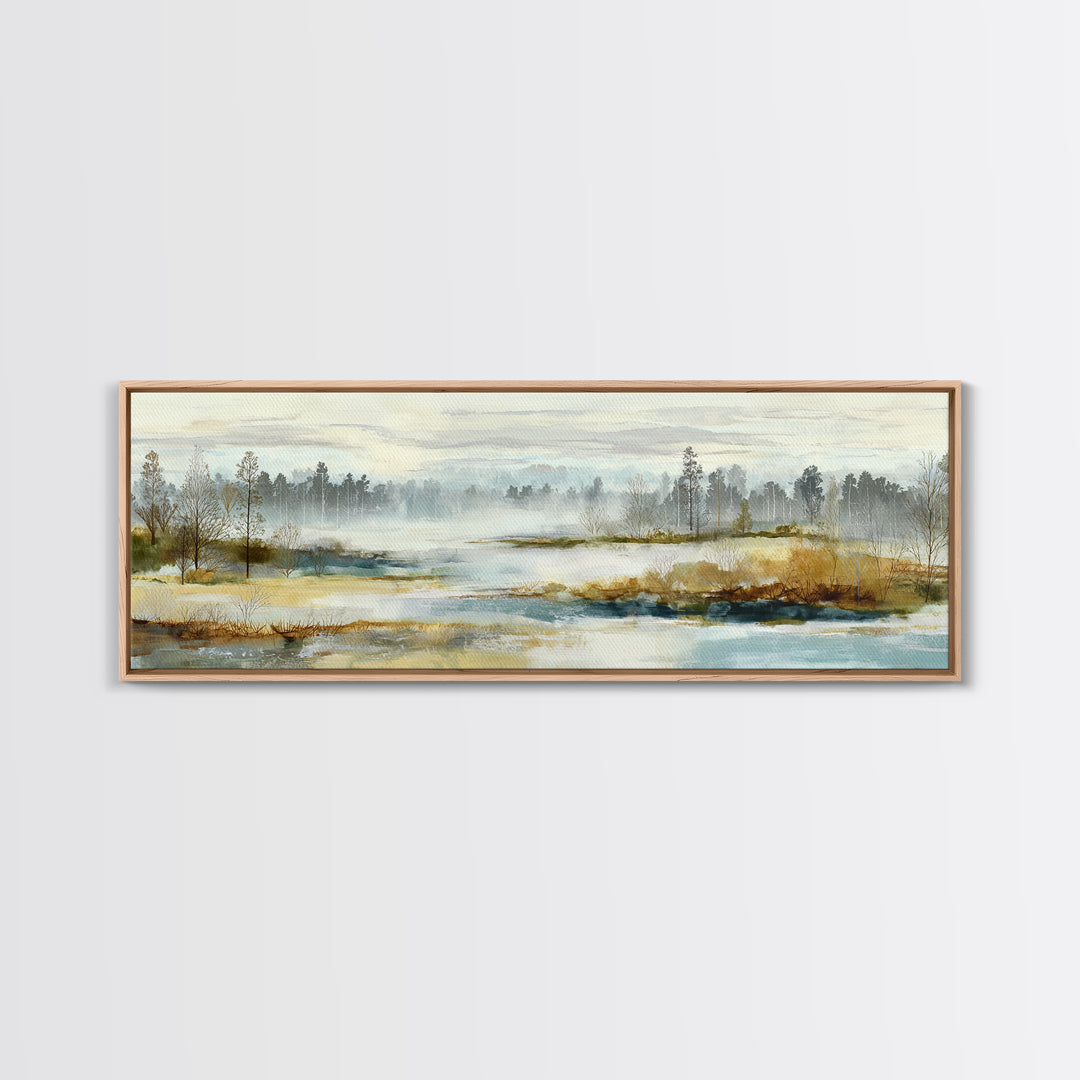 Modern Scandinavian Forest Framed Canvas Print, Above Sofa Art, Textured Wall Art, Living Room Decor, Fine Art, Statement, ASA-3x1-79